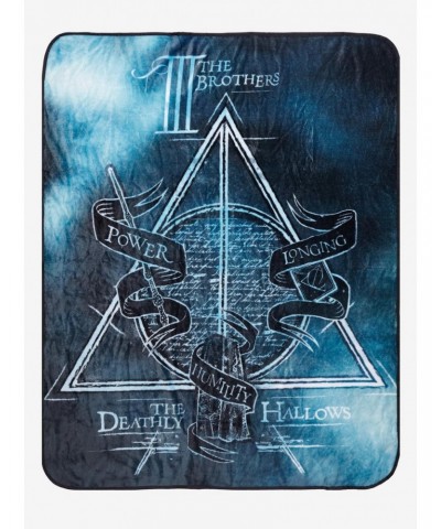 Harry Potter The Deathly Hallows Icons Throw Blanket $9.90 Blankets
