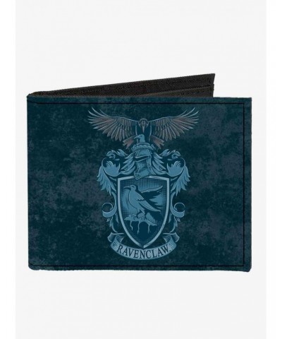 Harry Potter Ravenclaw Eagle Crest Learning Wit Wisdom Banner Canvas Bifold Wallet $10.45 Wallets