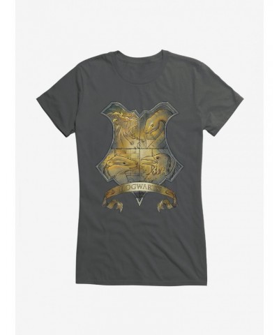 Harry Potter Hogwarts Crest Illustrated Girls T-Shirt $6.37 T-Shirts