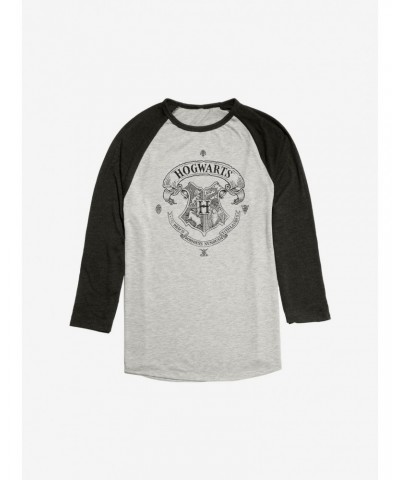 Harry Potter Hogwarts Sketch Logo Raglan $9.02 Raglans